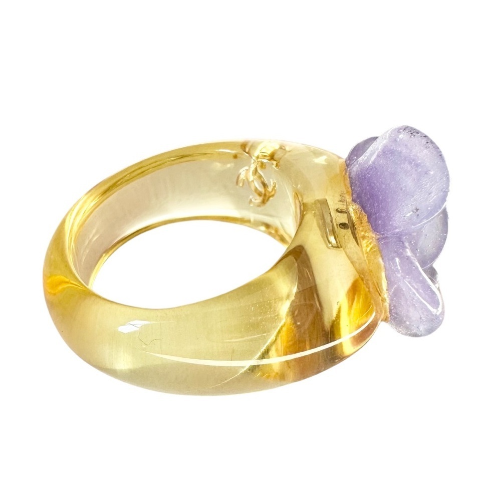 Chanel Purple Camellia Flower Ring 6.5 - Picture 8 of 15